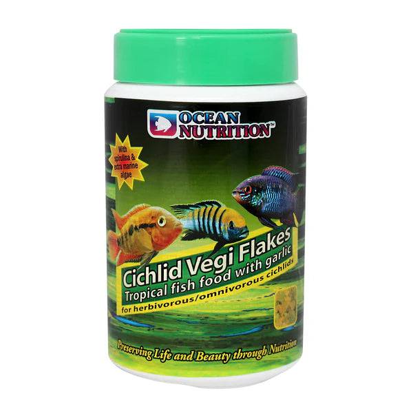 ocean nutrition cichlid vegi flake - cradle coast pet & aquarium