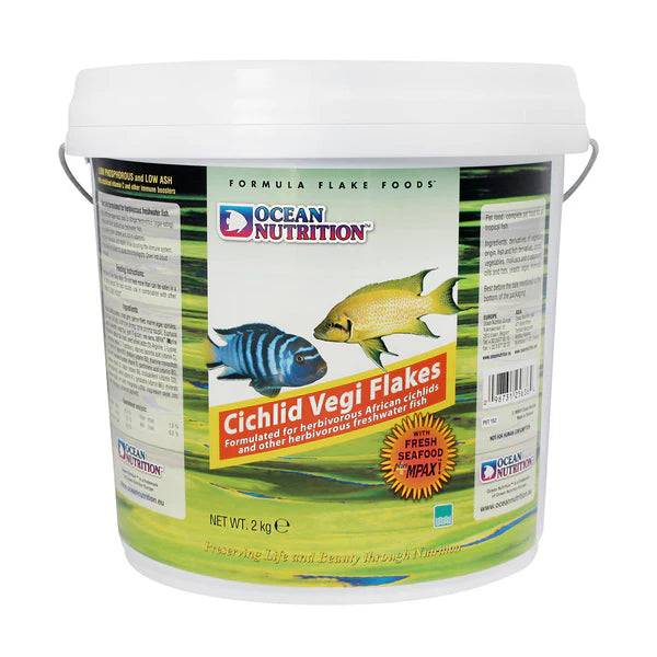 ocean nutrition cichlid vegi flake - cradle coast pet & aquarium