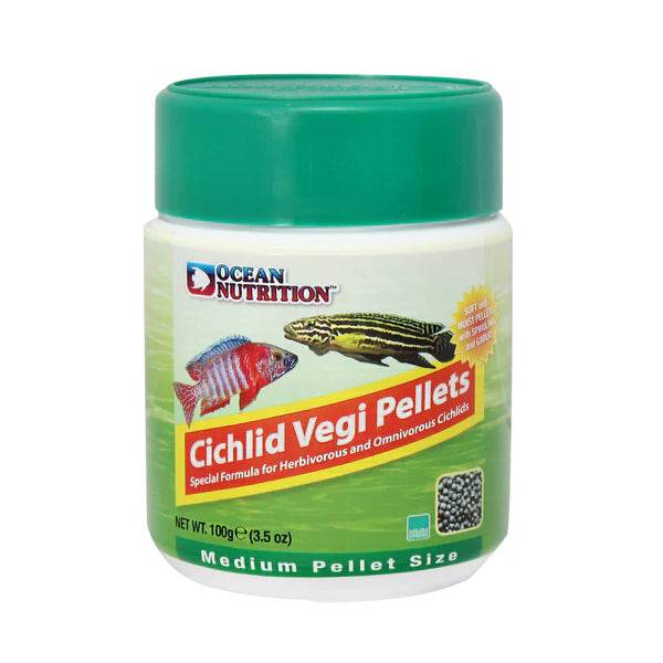 ocean nutrition cichlid vegi pellet - medium - cradle coast pet & aquarium