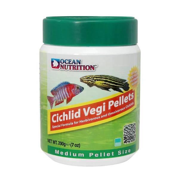 ocean nutrition cichlid vegi pellet - medium - cradle coast pet & aquarium