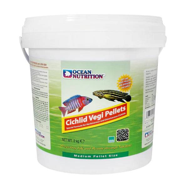 ocean nutrition cichlid vegi pellet - medium - cradle coast pet & aquarium