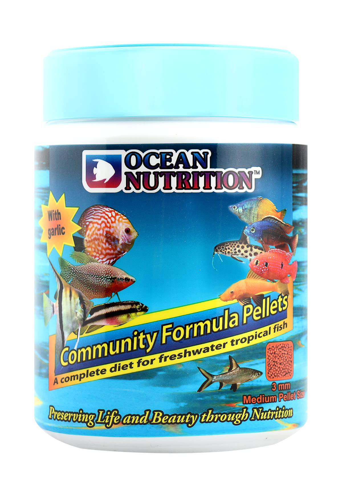 ocean nutrition community pellet - medium 3mm 350g - cradle coast pet & aquarium