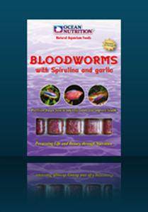 ocean nutrition frozen bloodworm w/ spirulina & garlic - cradle coast pet & aquarium