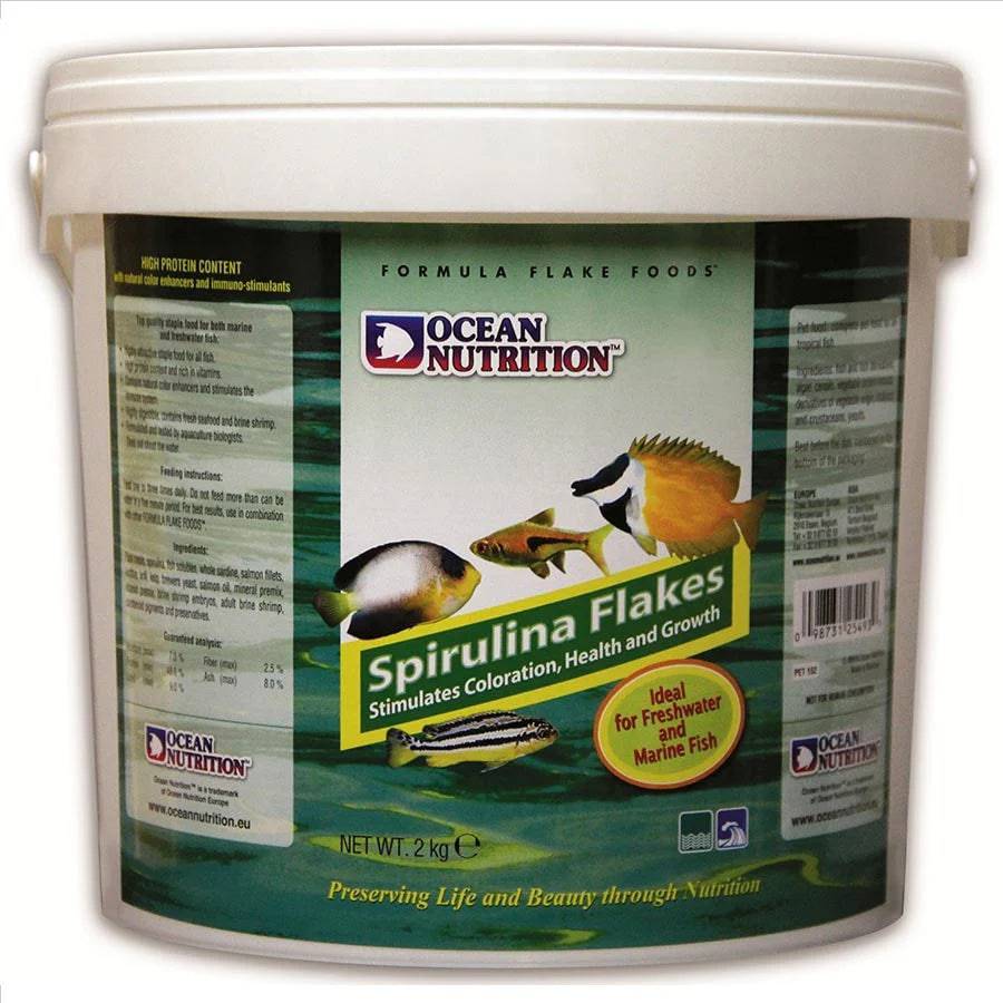 ocean nutrition spirulina flake - cradle coast pet & aquarium