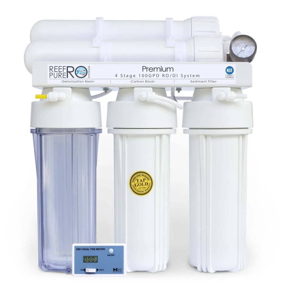 pure reef ro 4 stage 100gpd premium ro/di system - cradle coast pet & aquarium