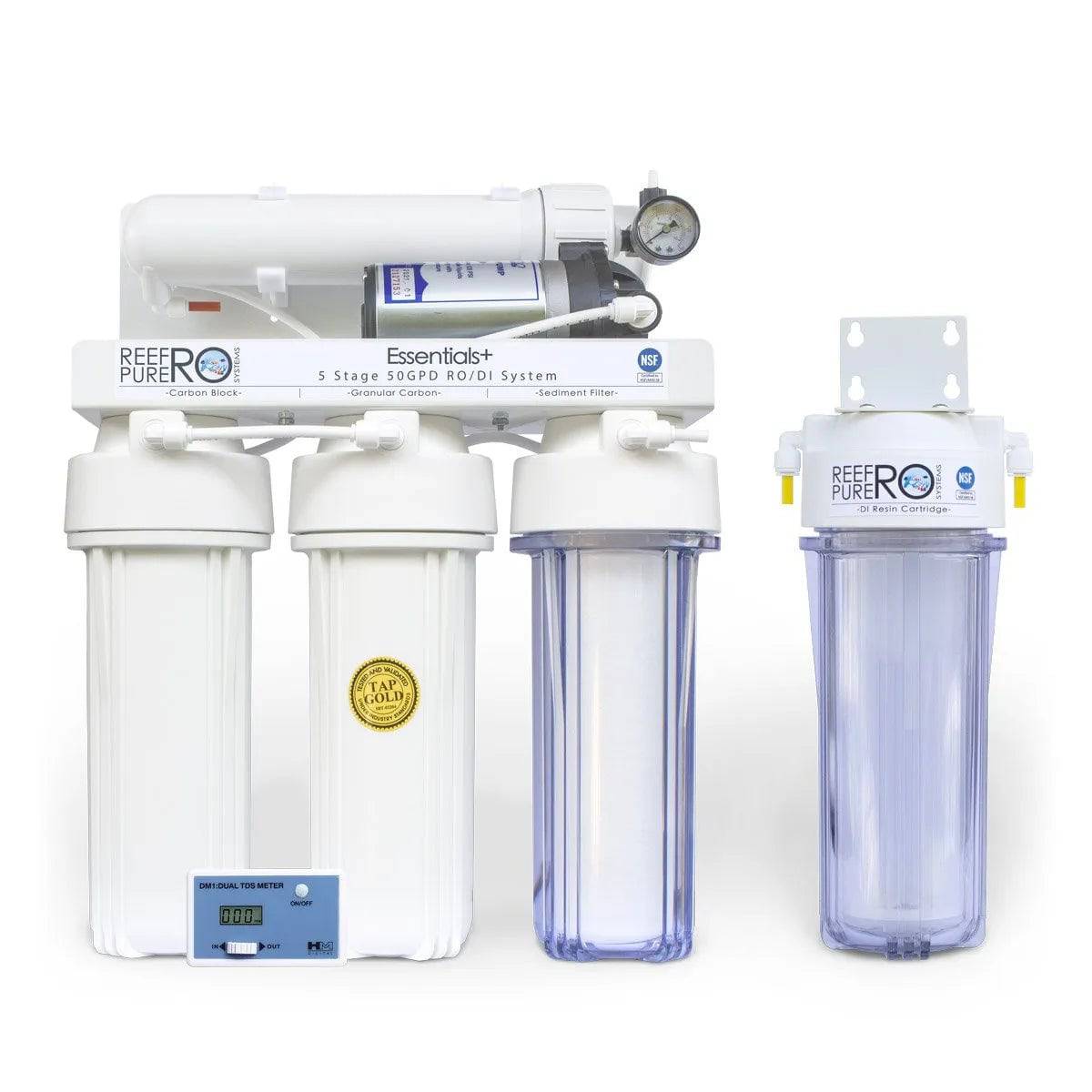 pure reef ro 5 stage 50gpd essentials+ boosted ro/di system - cradle coast pet & aquarium