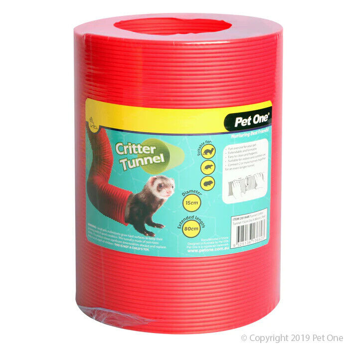 pet one critter tunnel 15x80cm l red