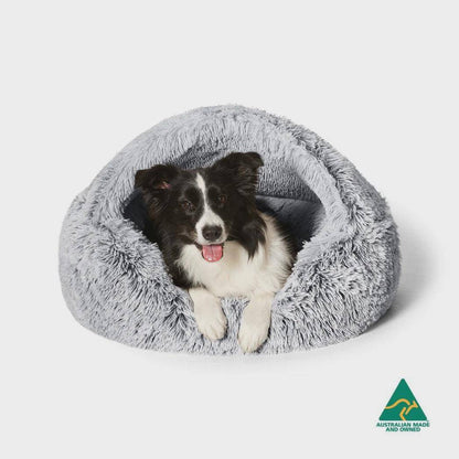 Calming Hoodie Cuddler Dog Bed - Silver Fox - Cradle Coast Pet & Aquarium