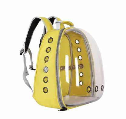 DSZ | Stylish Transparent PVC Pet Carrier Backpack – Grey | Cradle Coast Pet & Aquarium