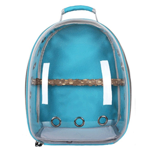 DSZ | Stylish Transparent PVC Pet Carrier Backpack – Teal | Cradle Coast Pet & Aquarium