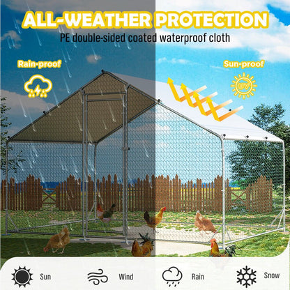 Cradle Coast Pet & Aquarium | VaKa 3x2x1.95m Metal Walk - in Chicken Coop Rabbit Hutch Cage Hen House Chook Au | Cradle Coast Pet & Aquarium