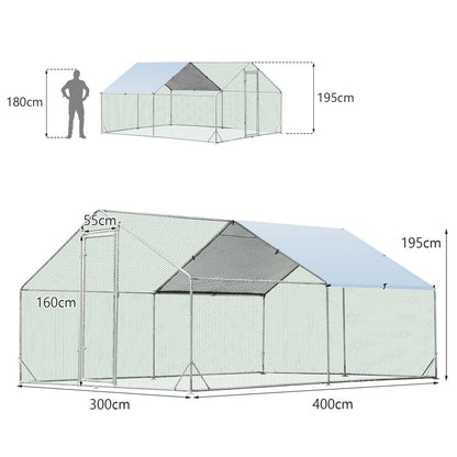 Cradle Coast Pet & Aquarium | VaKa 3x4x1.95m Metal Walk - in Chicken Coop Rabbit Hutch Cage Hen House Chook Au | Cradle Coast Pet & Aquarium