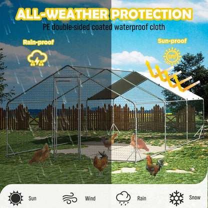 Cradle Coast Pet & Aquarium | VaKa 3x6x1.95m Metal Walk - in Chicken Coop Rabbit Hutch Cage Hen House Chook Au | Cradle Coast Pet & Aquarium