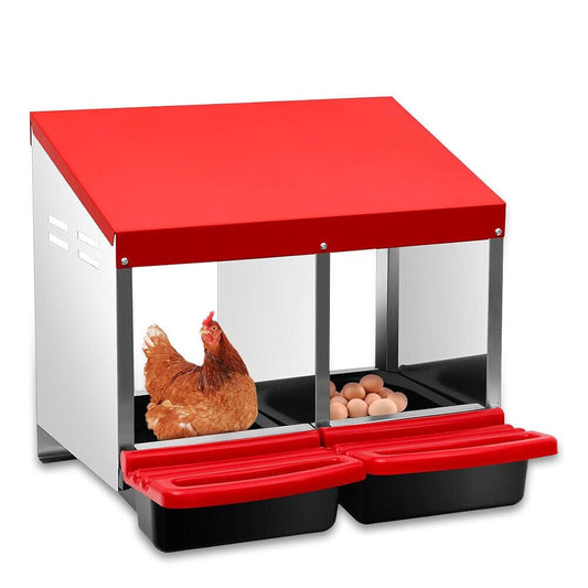 Cradle Coast Pet & Aquarium | VaKa Chicken Hen Coop Hutch 2 Hole Inside Outside Roll Away Lay Egg Nesting Box | Cradle Coast Pet & Aquarium