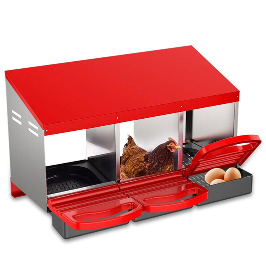 Cradle Coast Pet & Aquarium | VaKa Chicken Hen Coop Hutch 3 Hole Inside Outside Roll Away Lay Egg Nesting Box | Cradle Coast Pet & Aquarium