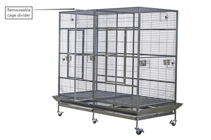 YES4PETS | Wrought Iron Double Bird Cage with Divider – 195cm | Cradle Coast Pet & Aquarium