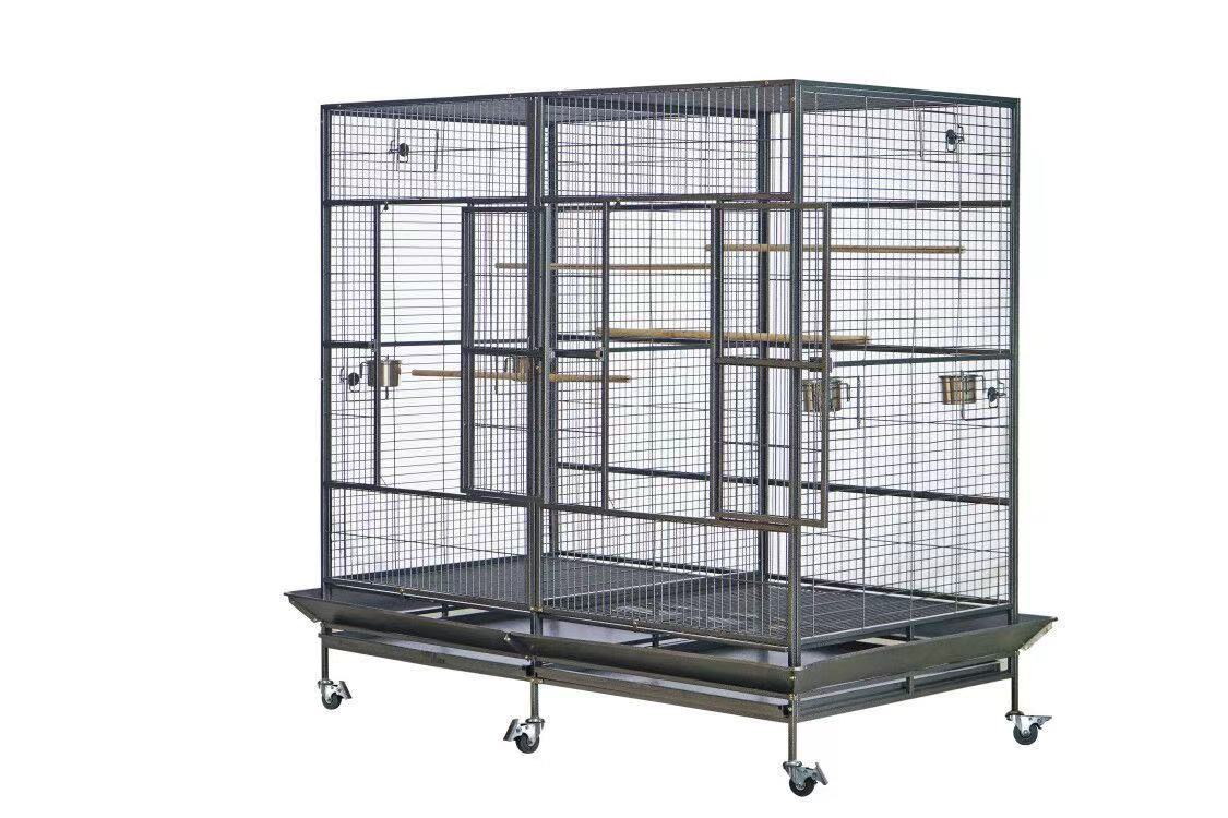 YES4PETS | Wrought Iron Double Bird Cage with Divider – 195cm | Cradle Coast Pet & Aquarium