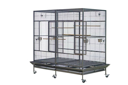 YES4PETS | Wrought Iron Double Bird Cage with Divider – 195cm | Cradle Coast Pet & Aquarium