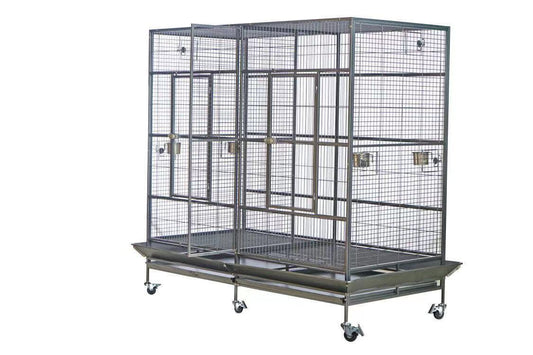 YES4PETS | Wrought Iron Double Bird Cage with Divider – 195cm | Cradle Coast Pet & Aquarium